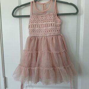 Nanette Lepore Pink Lace Tiered Kids Dress